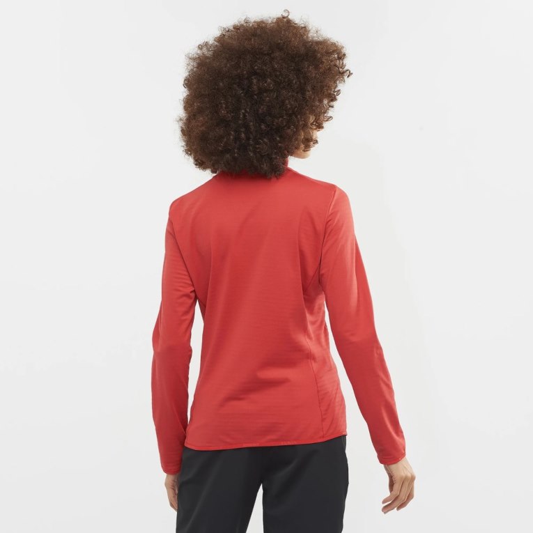 Salomon Essential Lightwarm Full Zip Women's Jackets Red | CA 74L19